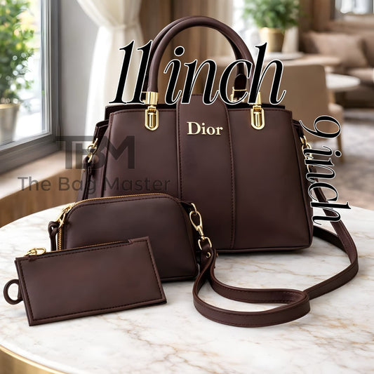Christian Dior Inspired 3-Pcs Premium Shoulder Bag Set – Large Size, Stylish & Unique Design