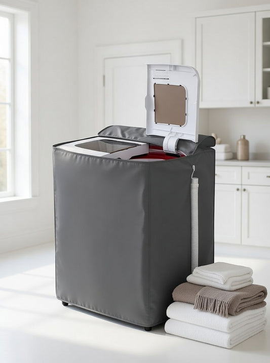 washing machine cover Double Washing Machine Cover – Waterproof & Dustproof for Washer and Dryer