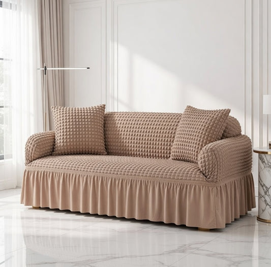 BUBBLE FABRIC SOFA COVER – STRETCHABLE LYCRA – 5, 6 & 7 SEATER SOFA PROTECTOR